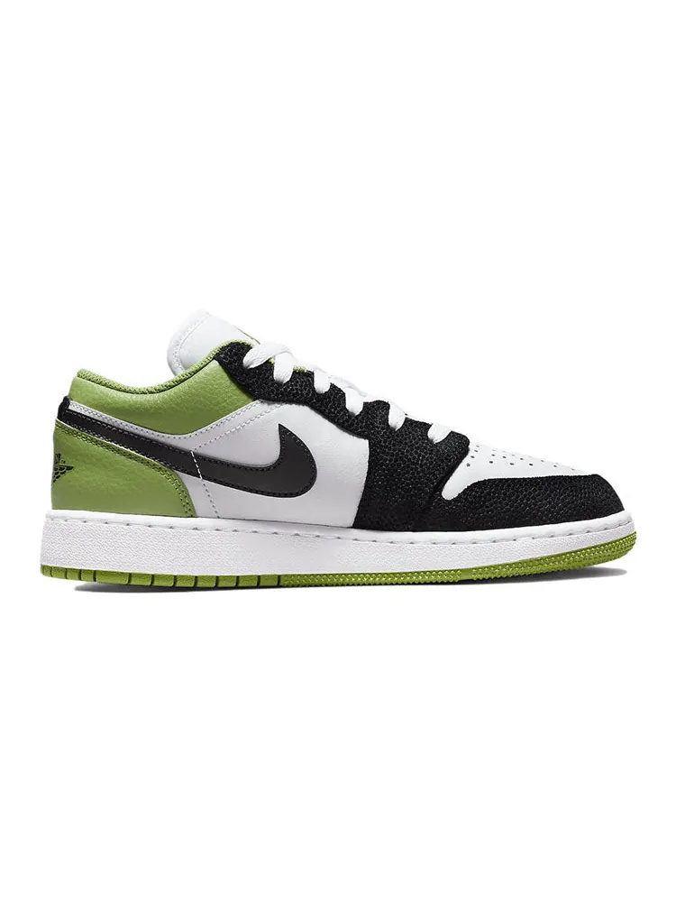Кроссовки (GS) Air Jordan 1 Low SE 'Floral' — изображение 2 из 6, зеленый