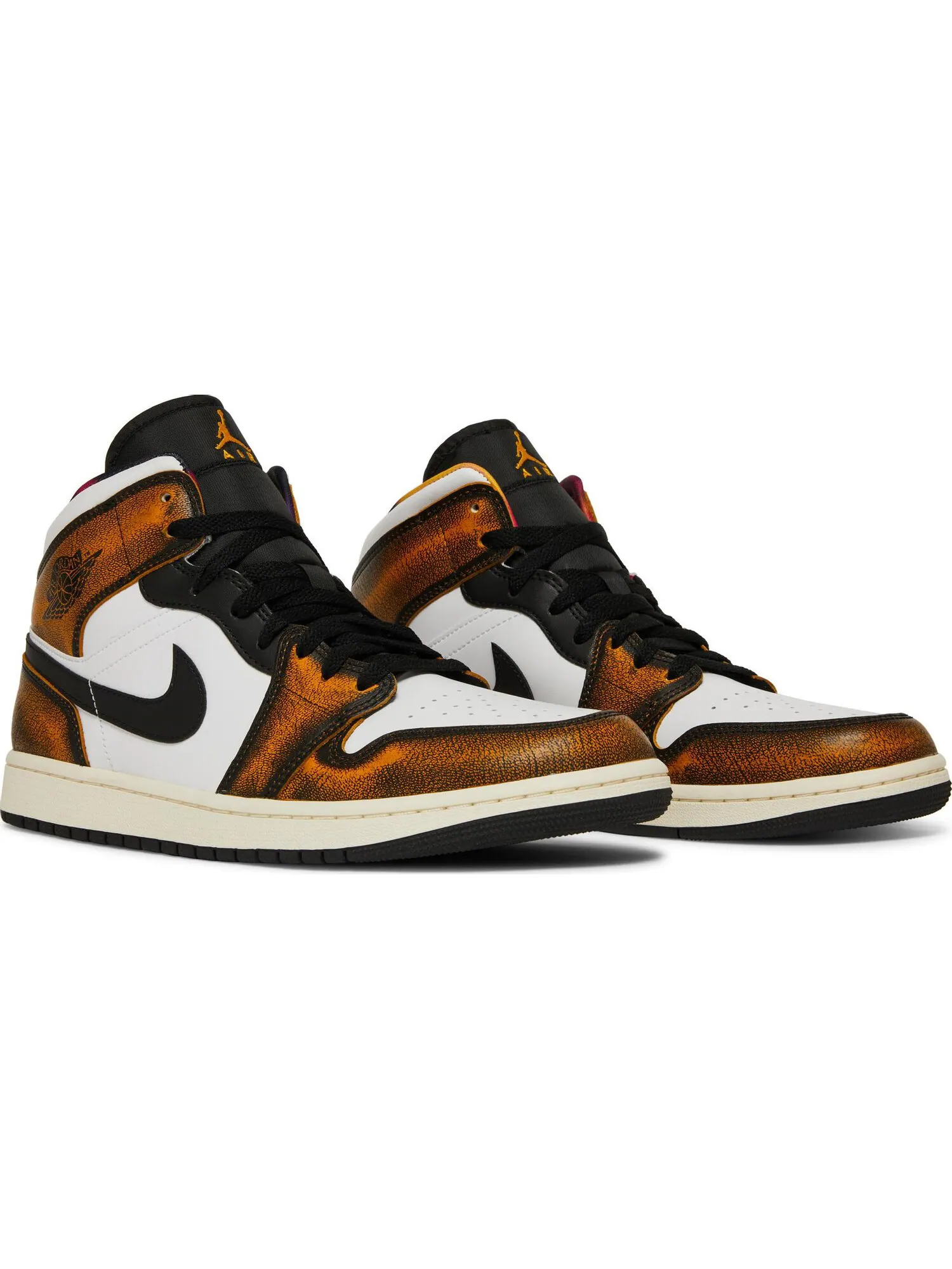 Кроссовки Air Jordan 1 Mid SE: Стиль и Комфорт в Черно-Оранжевом Исполнении — изображение 4 из 7, черный