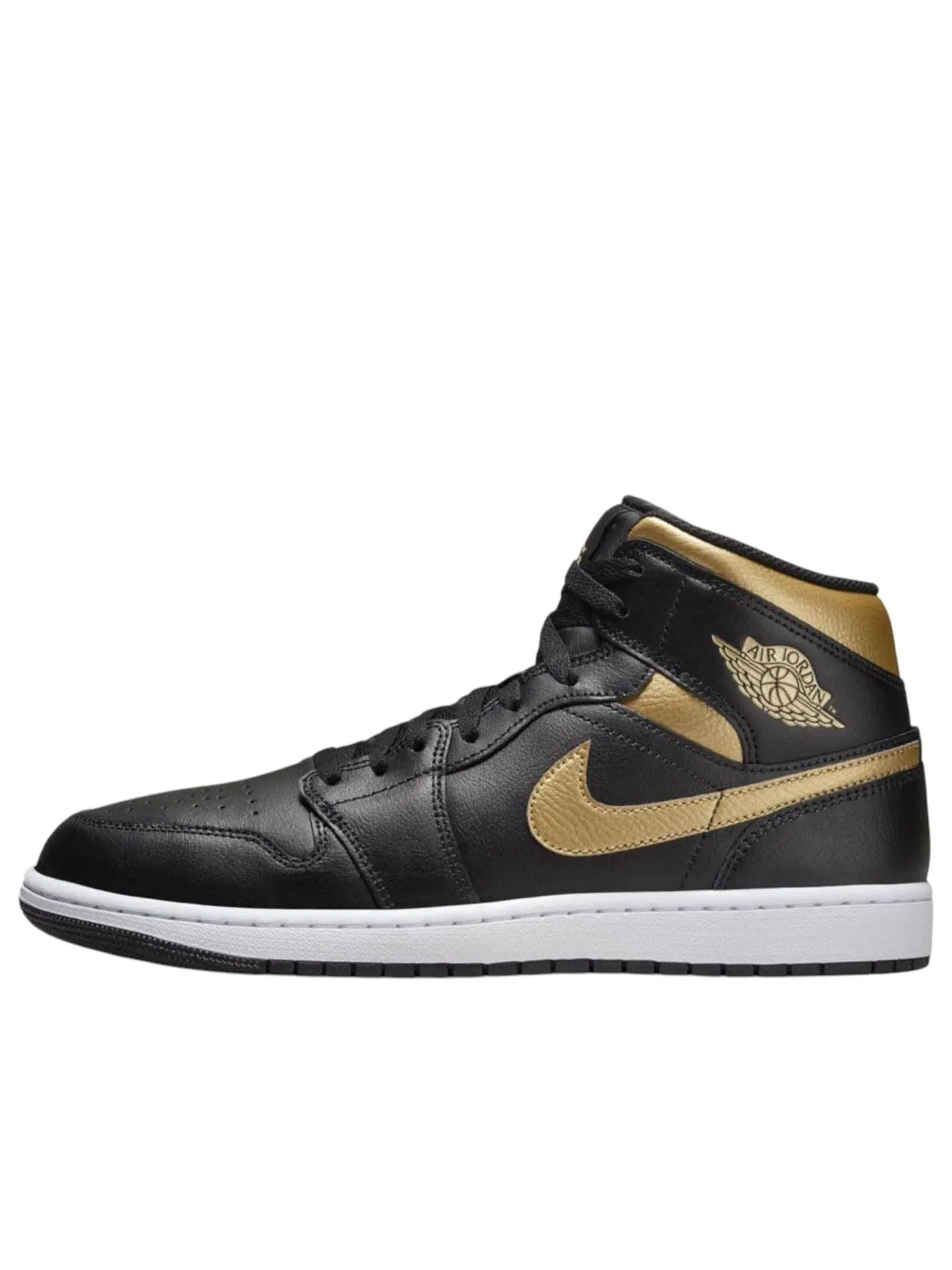 (GS) Air Jordan 1 Mid 'Black Metallic Gold' — изображение 1 из 4