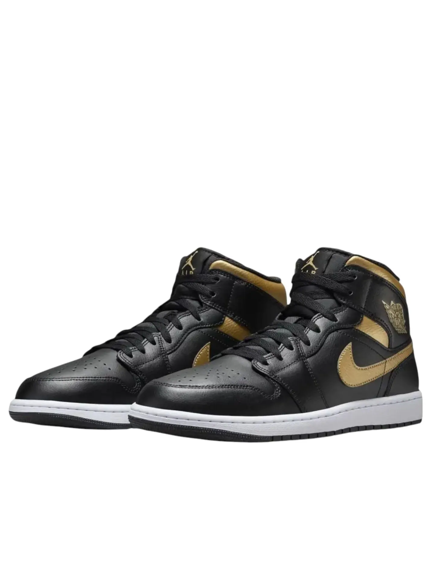 (GS) Air Jordan 1 Mid 'Black Metallic Gold' — изображение 2 из 4