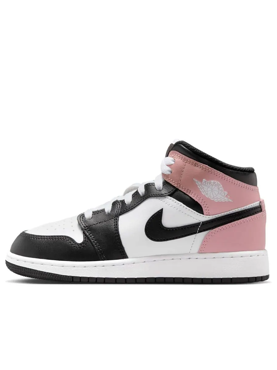 Кроссовки (GS) Air Jordan 1 Mid 'White Rust Pink' — изображение 1 из 6, белый