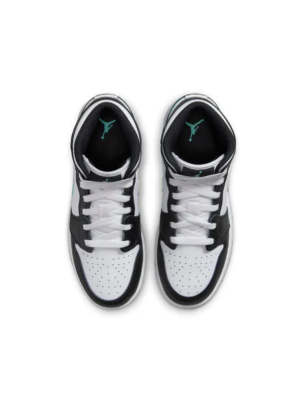 Кроссовки 1 mid 'green glow' Air Jordan — изображение 4 из 4, белый/черный/зеленый
