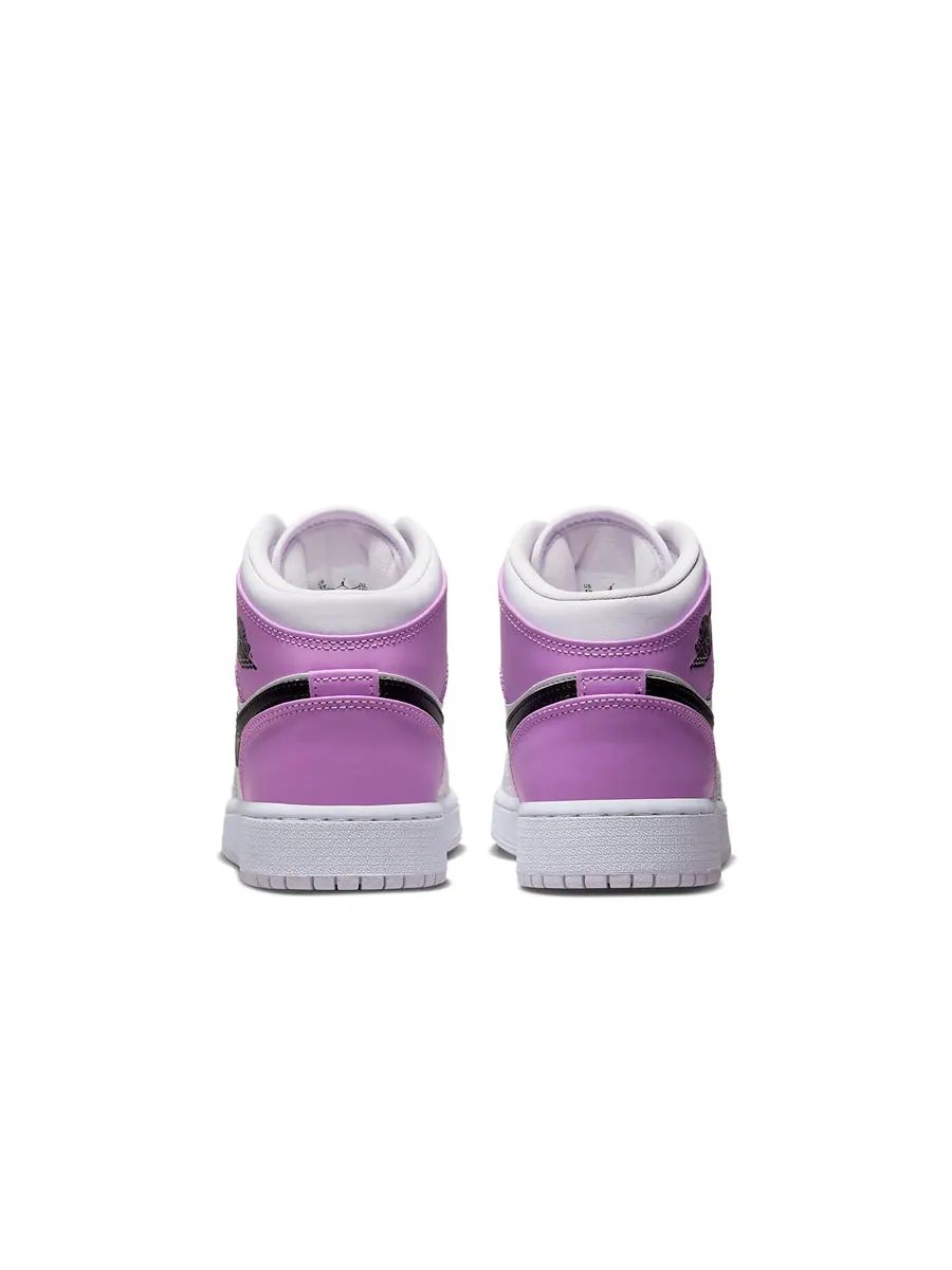 Кроссовки (GS) Air Jordan 1 Mid 'Barely Grape' — изображение 5 из 6, фиолетовый