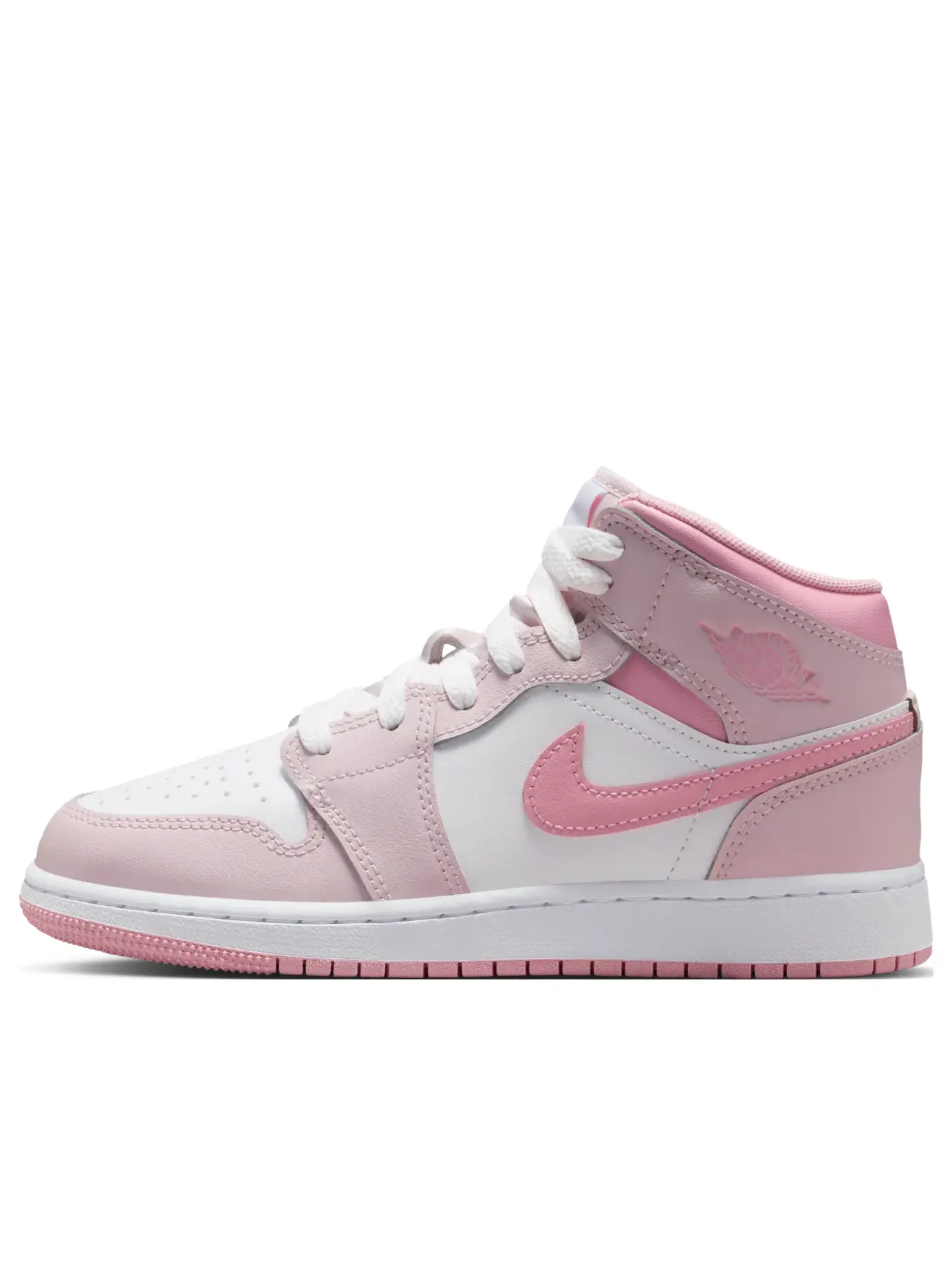 Кроссовки (GS) Air Jordan 1 Mid 'Pearl Pink White' — изображение 1 из 7, розовый