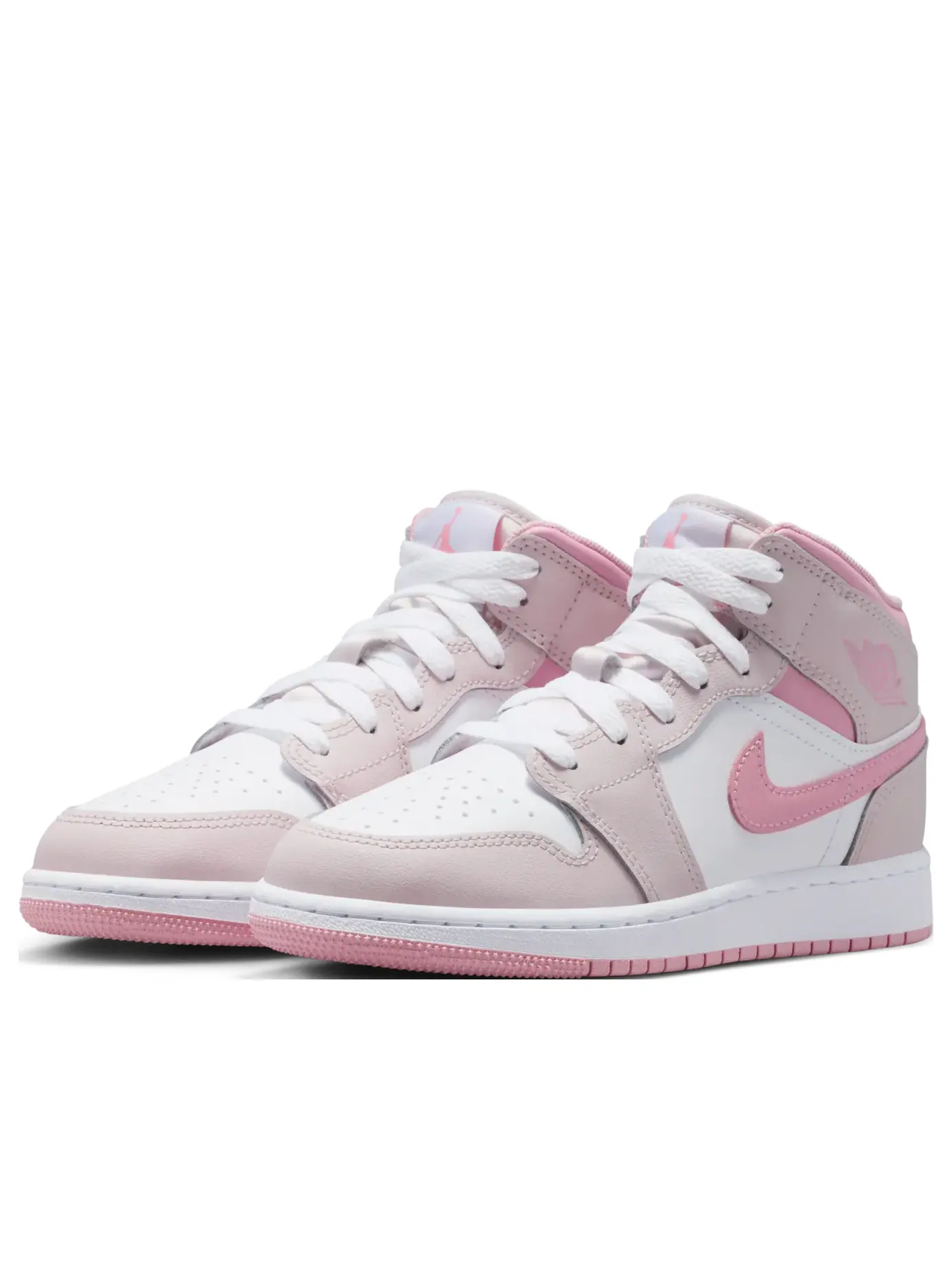 Кроссовки (GS) Air Jordan 1 Mid 'Pearl Pink White' — изображение 4 из 7, розовый