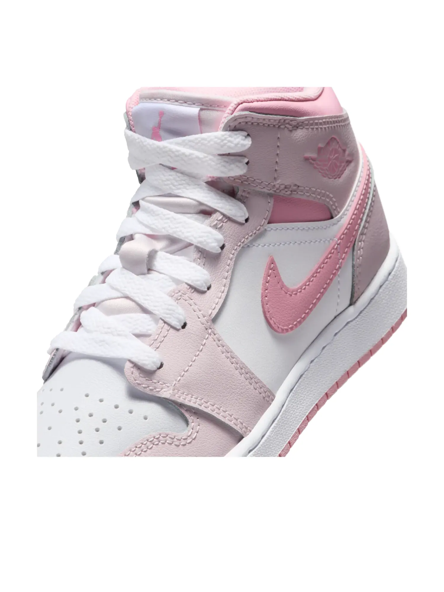 Кроссовки (GS) Air Jordan 1 Mid 'Pearl Pink White' — изображение 5 из 7, розовый