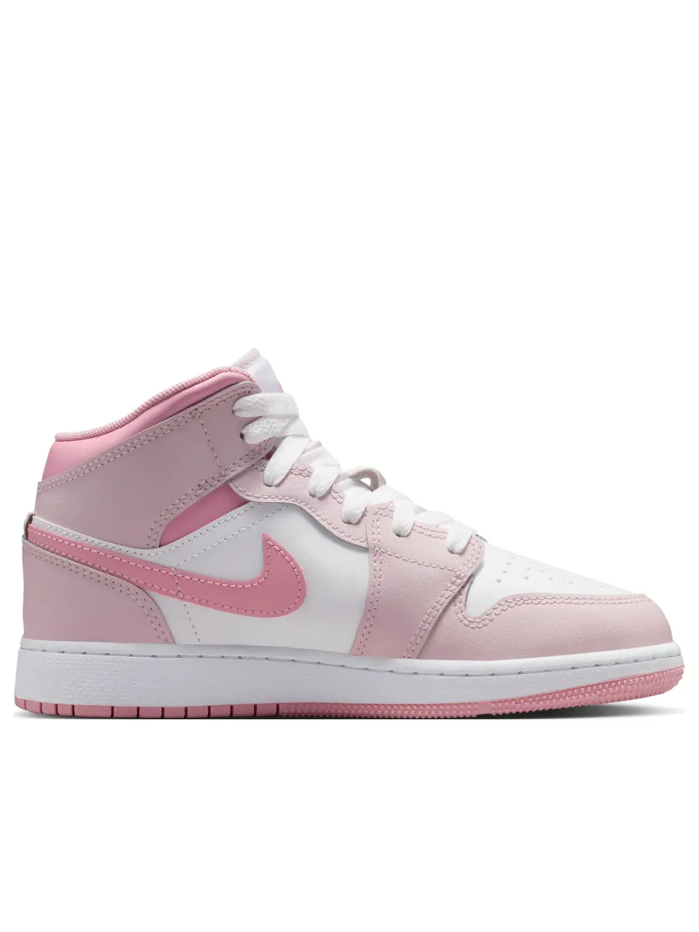 Кроссовки (GS) Air Jordan 1 Mid 'Pearl Pink White' — изображение 6 из 7, розовый