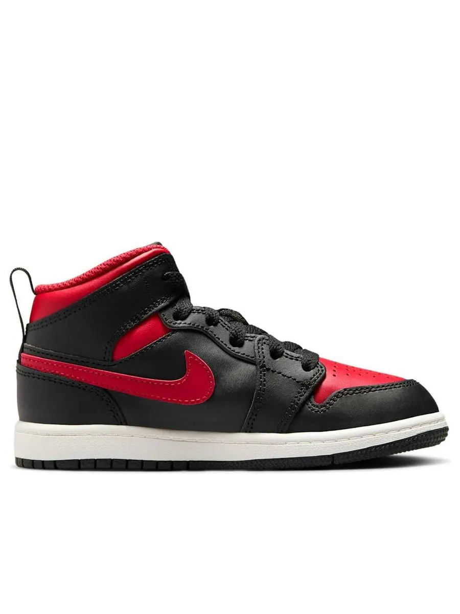 Кроссовки (PS) Air Jordan 1 Mid 'Bred Twist' — изображение 2 из 6, черный