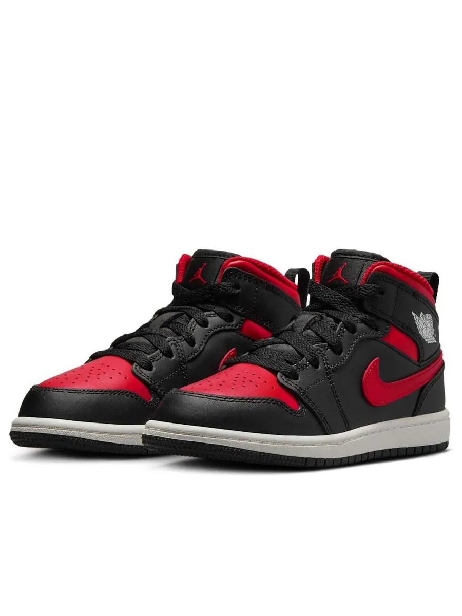 Кроссовки (PS) Air Jordan 1 Mid 'Bred Twist' — изображение 3 из 6, черный