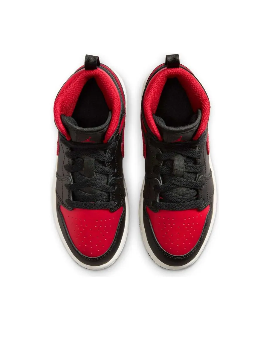 Кроссовки (PS) Air Jordan 1 Mid 'Bred Twist' — изображение 4 из 6, черный