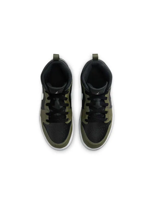 Кроссовки 1 mid 'medium olive' Air Jordan — изображение 4 из 4, черный/оливковый/белый