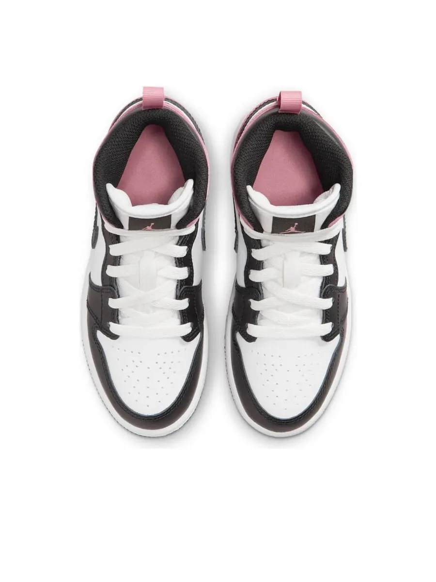 Кроссовки (PS) Air Jordan 1 Mid 'White Rust Pink Black' — изображение 4 из 6, белый