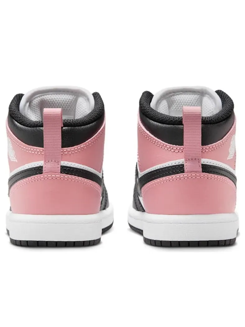 Кроссовки (PS) Air Jordan 1 Mid 'White Rust Pink Black' — изображение 5 из 6, белый