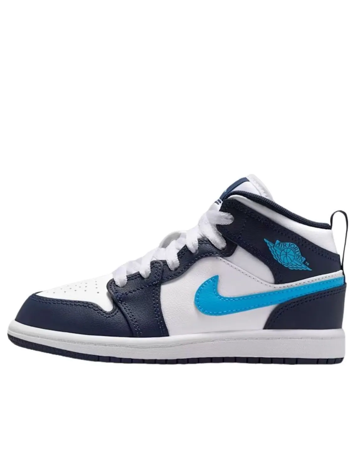 (PS) Air Jordan 1 Mid 'Obsidian Dark Powder Blue' — изображение 1 из 6, белый/темный синий