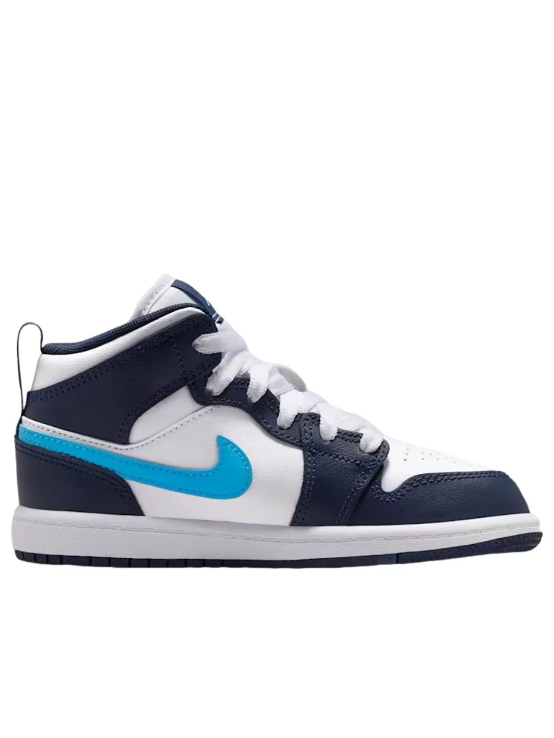 (PS) Air Jordan 1 Mid 'Obsidian Dark Powder Blue' — изображение 2 из 6, белый/темный синий
