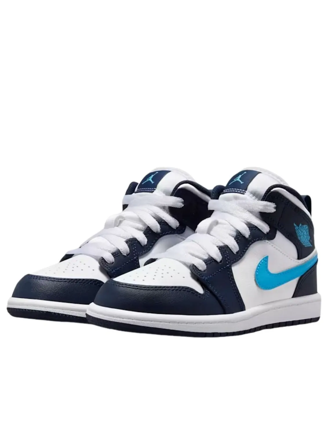(PS) Air Jordan 1 Mid 'Obsidian Dark Powder Blue' — изображение 4 из 6, белый/темный синий