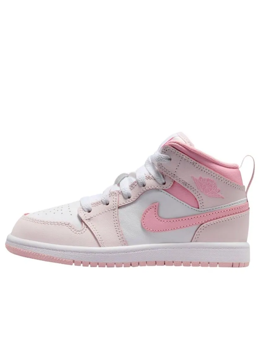 Кроссовки (PS) Air Jordan 1 Mid 'Pearl Pink White' — изображение 1 из 6, розовый