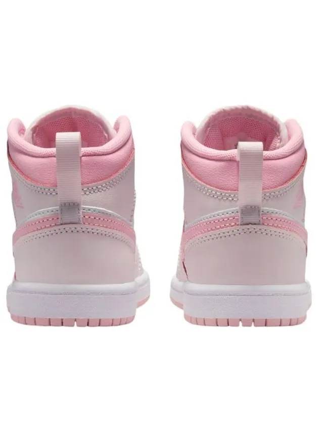 Кроссовки (PS) Air Jordan 1 Mid 'Pearl Pink White' — изображение 6 из 6, розовый
