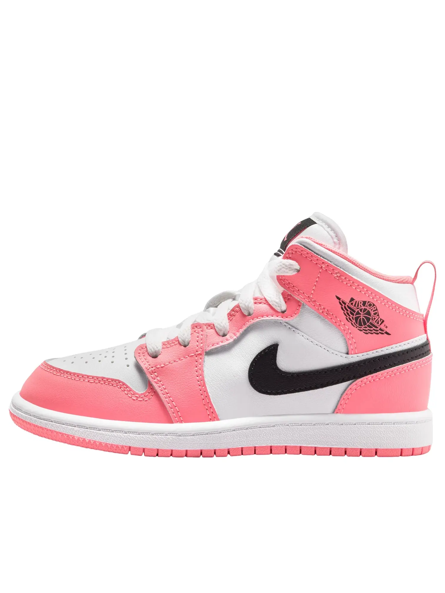 Детские кроссовки с кожаным верхом Air Jordan 1 Mid Pink Gaze White — изображение 1 из 7, розовый