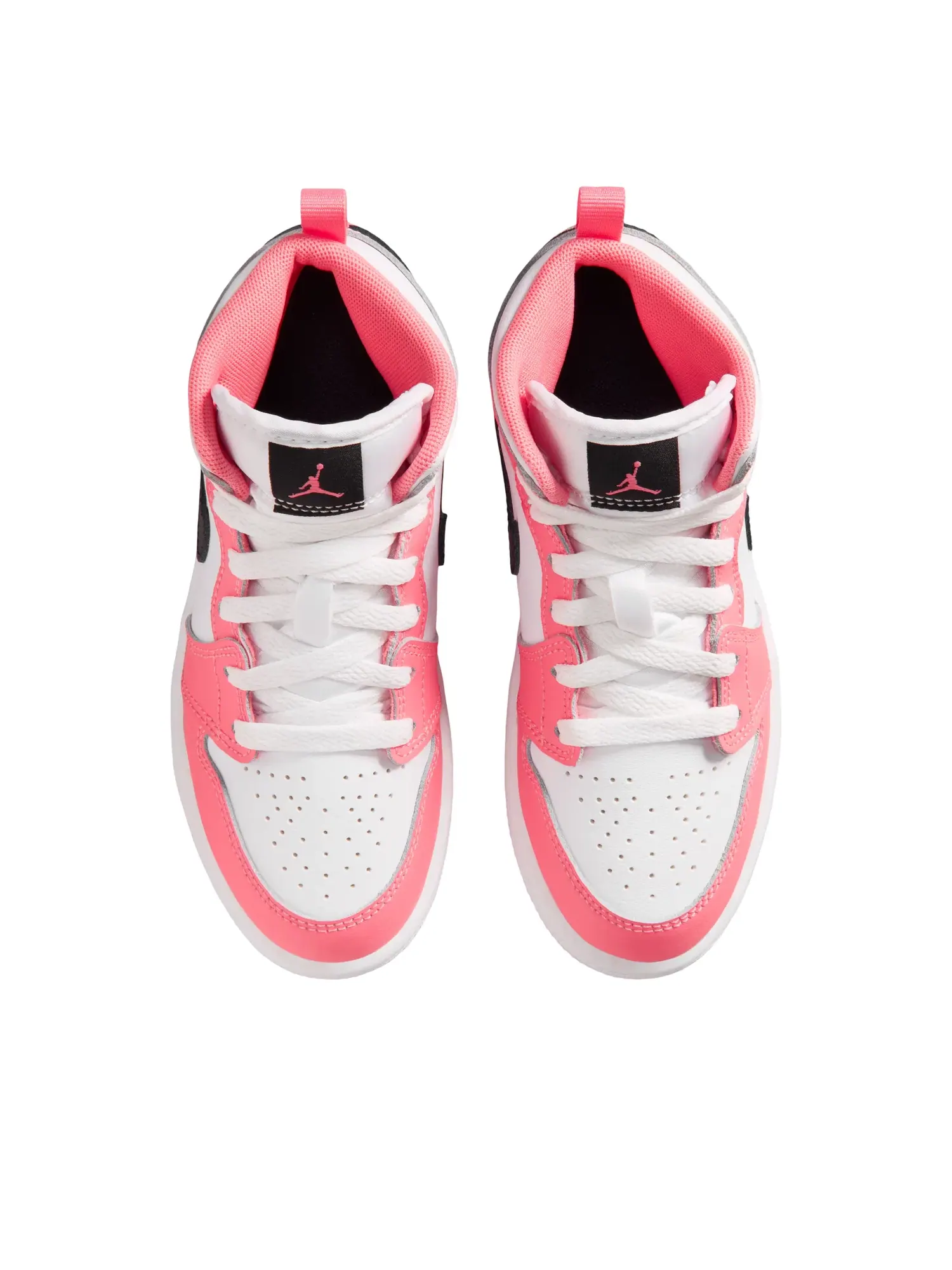 Детские кроссовки с кожаным верхом Air Jordan 1 Mid Pink Gaze White — изображение 3 из 7, розовый