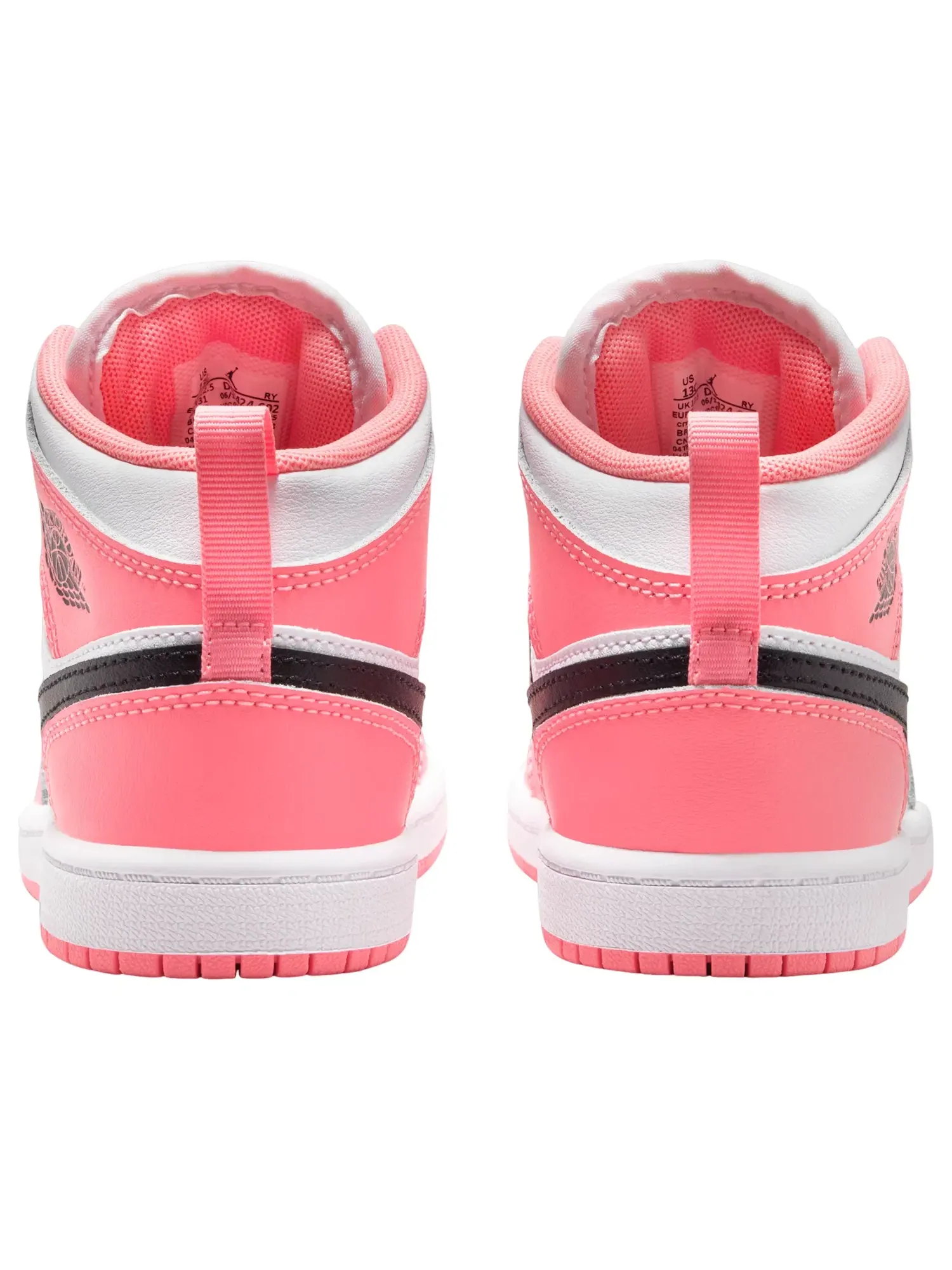 Детские кроссовки с кожаным верхом Air Jordan 1 Mid Pink Gaze White — изображение 4 из 7, розовый