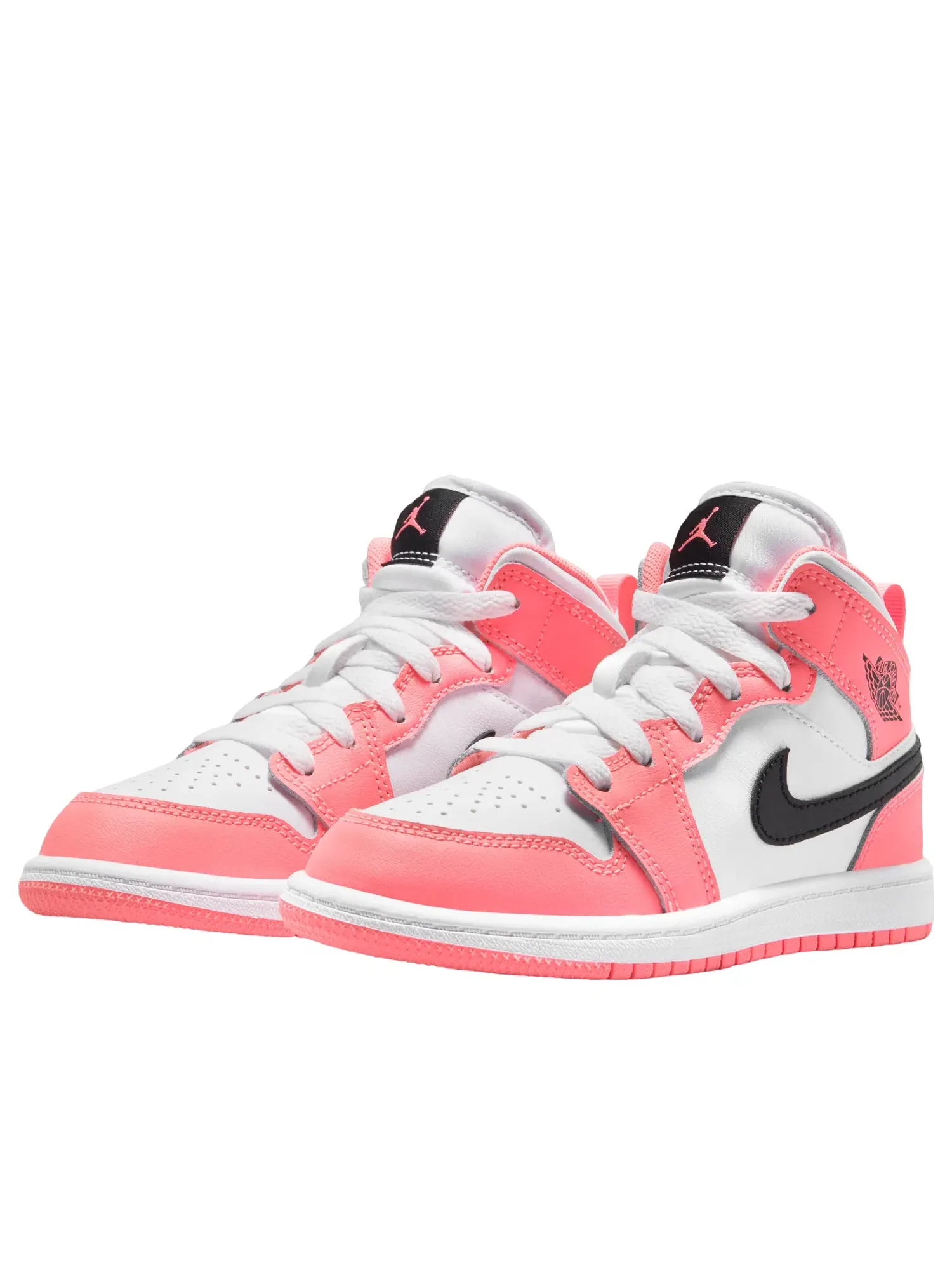 Детские кроссовки с кожаным верхом Air Jordan 1 Mid Pink Gaze White — изображение 5 из 7, розовый