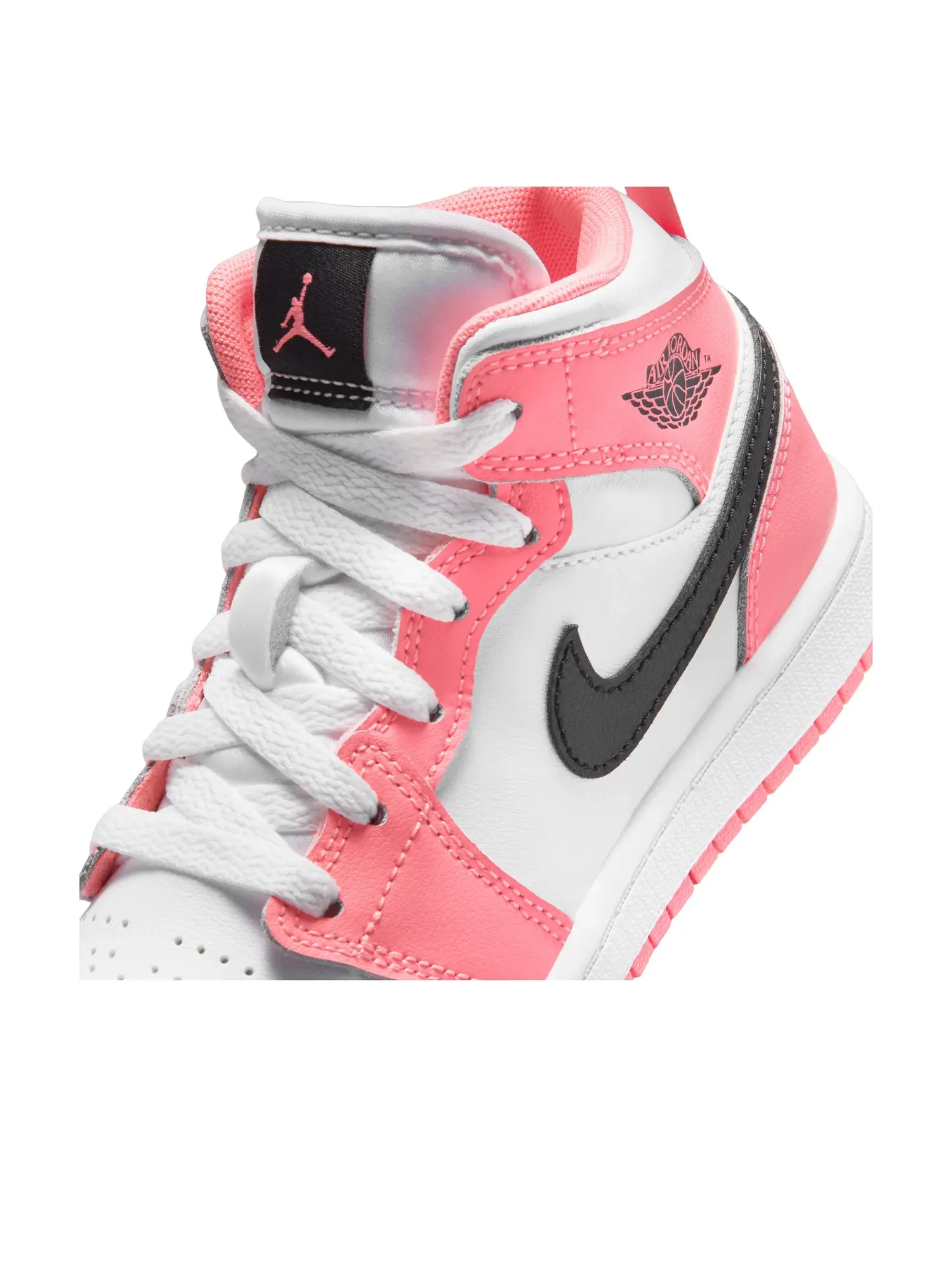 Детские кроссовки с кожаным верхом Air Jordan 1 Mid Pink Gaze White — изображение 6 из 7, розовый