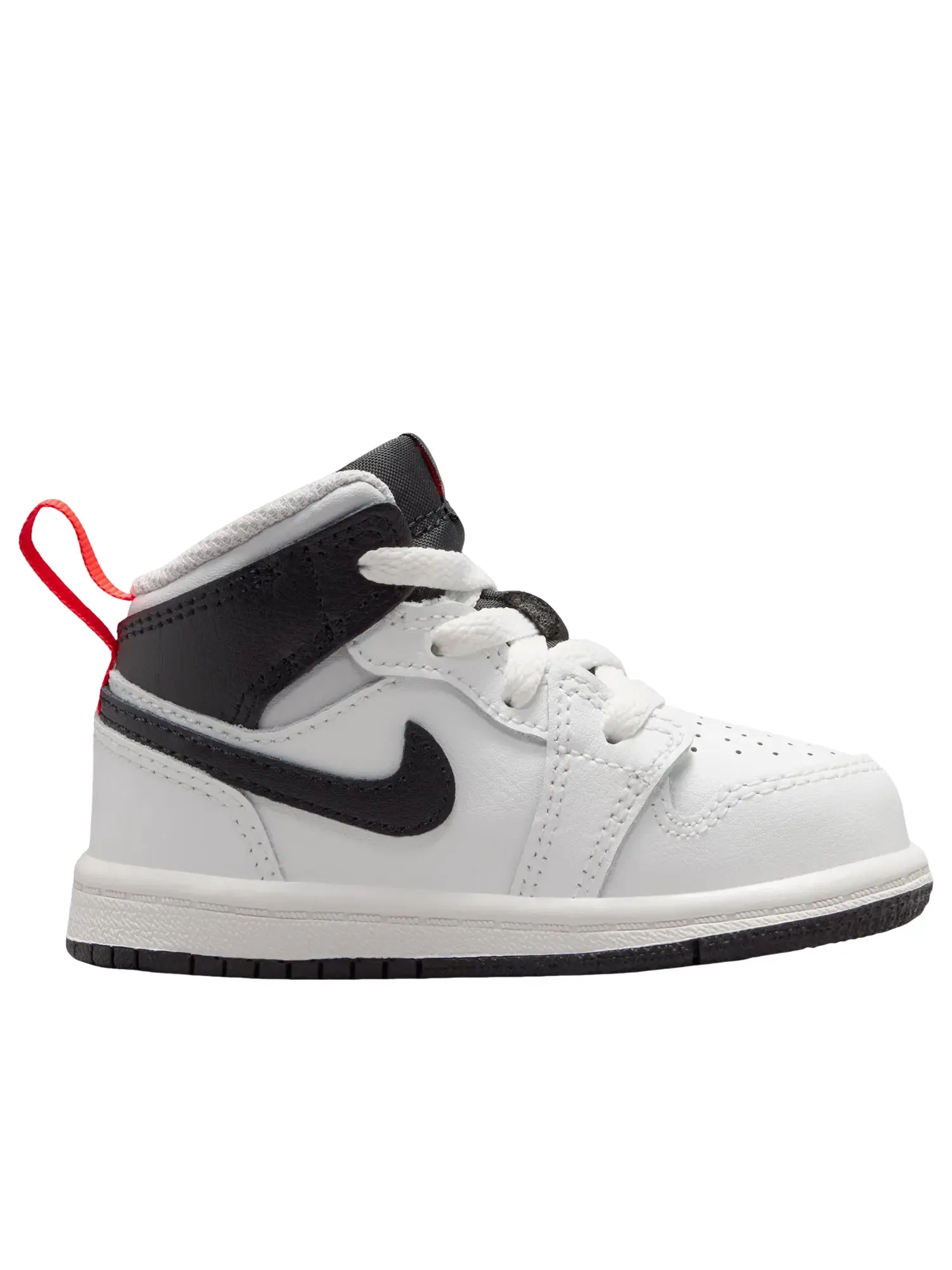 Детские кроссовки для малышей с закрытой пяткой Air Jordan 1 Mid Summit White Infrared — изображение 2 из 6, белый