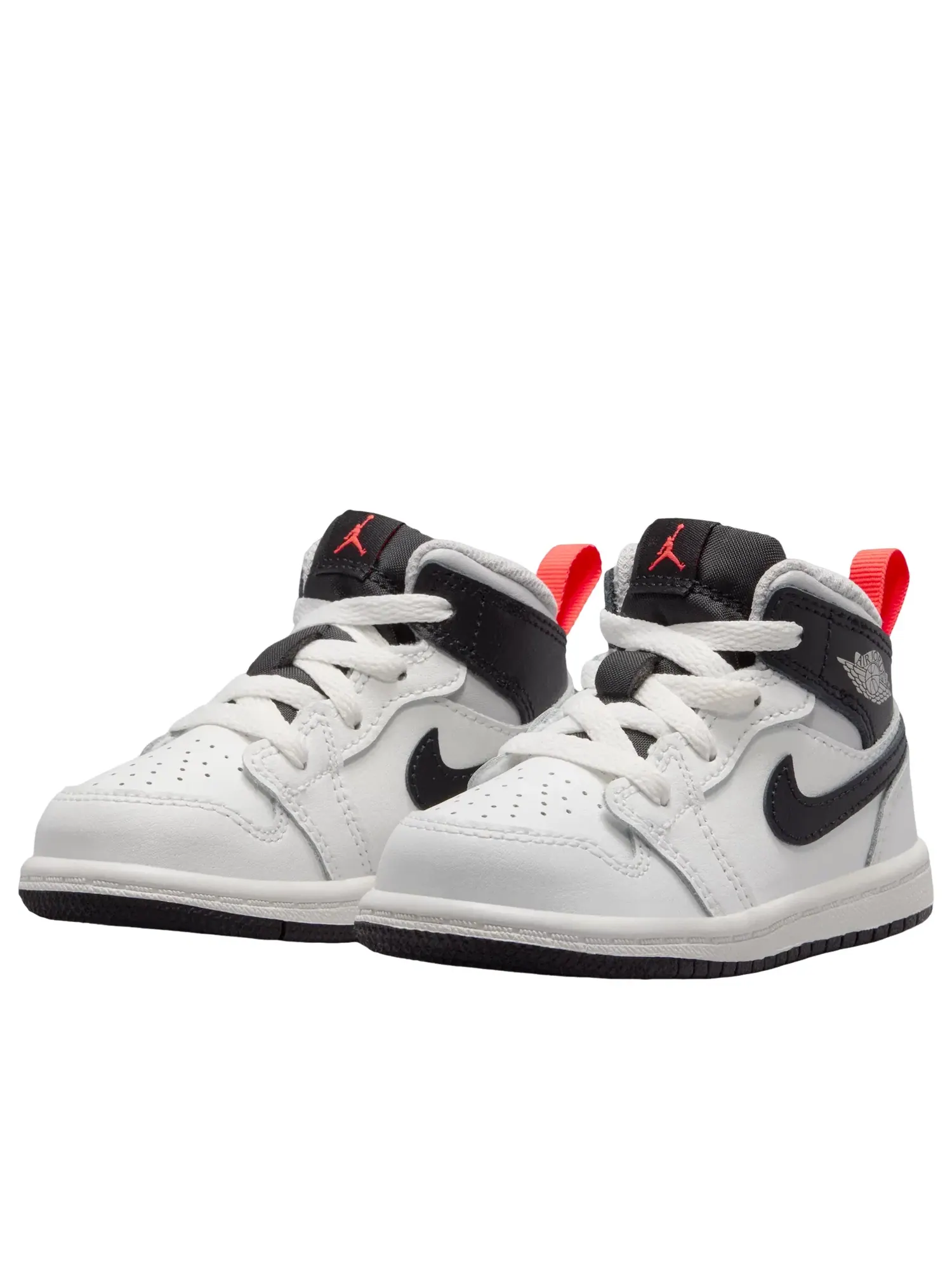 Детские кроссовки для малышей с закрытой пяткой Air Jordan 1 Mid Summit White Infrared — изображение 3 из 6, белый