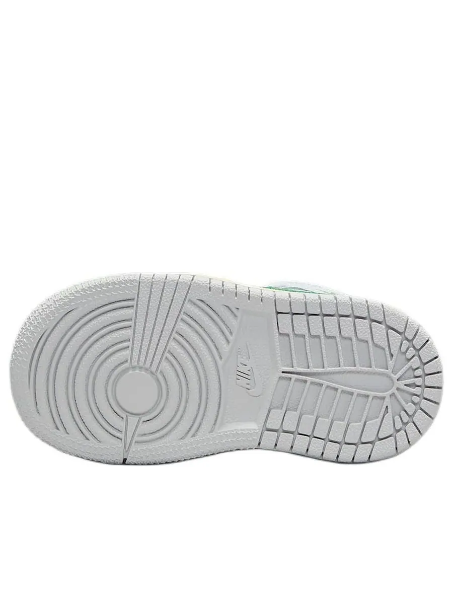 Кроссовки (TD) Air Jordan 1 Mid 'Summit White Pure Platinum Sail Pine Green' — изображение 6 из 6, зеленый