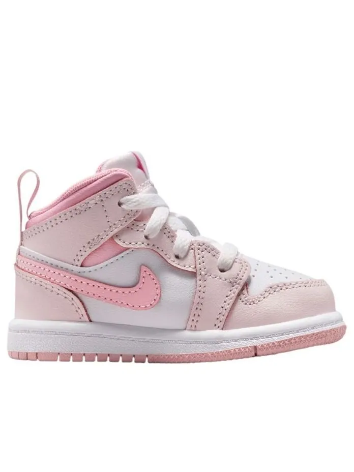 Кроссовки (TD) Air Jordan 1 Mid 'Pearl Pink White' — изображение 2 из 6, розовый