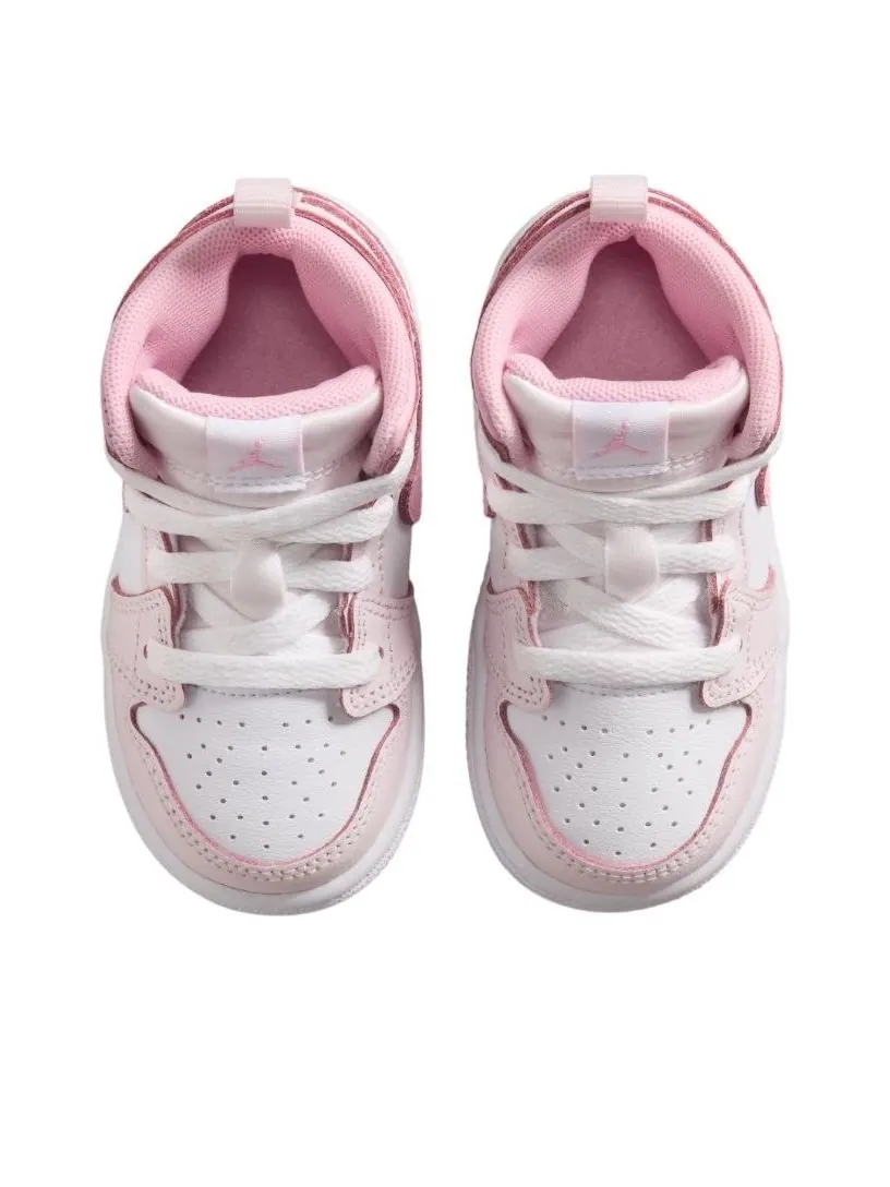 Кроссовки (TD) Air Jordan 1 Mid 'Pearl Pink White' — изображение 3 из 6, розовый