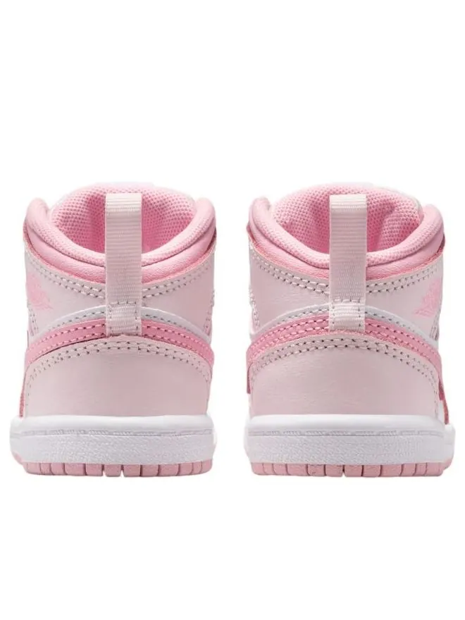 Кроссовки (TD) Air Jordan 1 Mid 'Pearl Pink White' — изображение 5 из 6, розовый