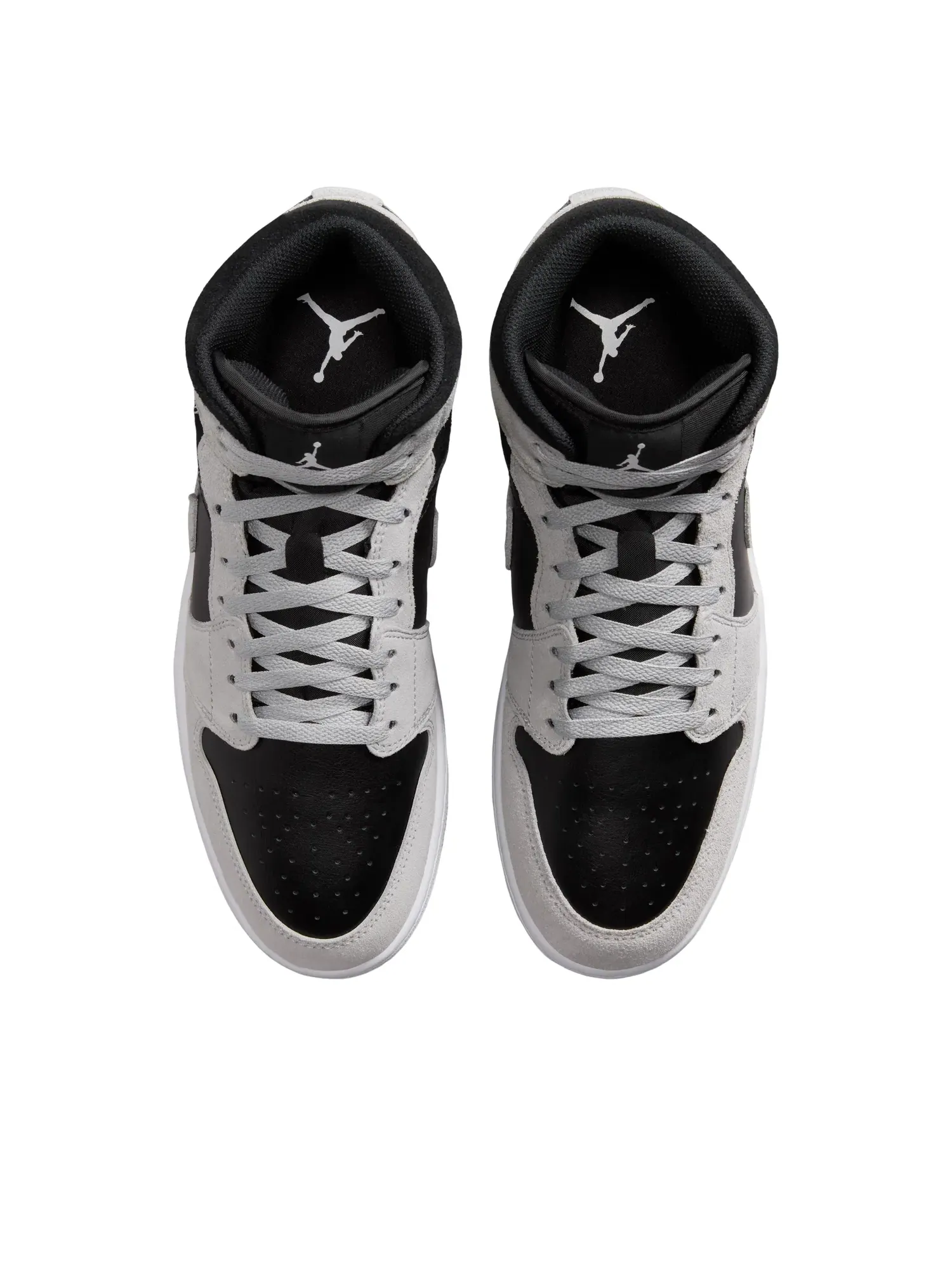 Мужские кроссовки с кожаным верхом Air Jordan 1 Mid Light Smoke Grey Black — изображение 3 из 7, серый