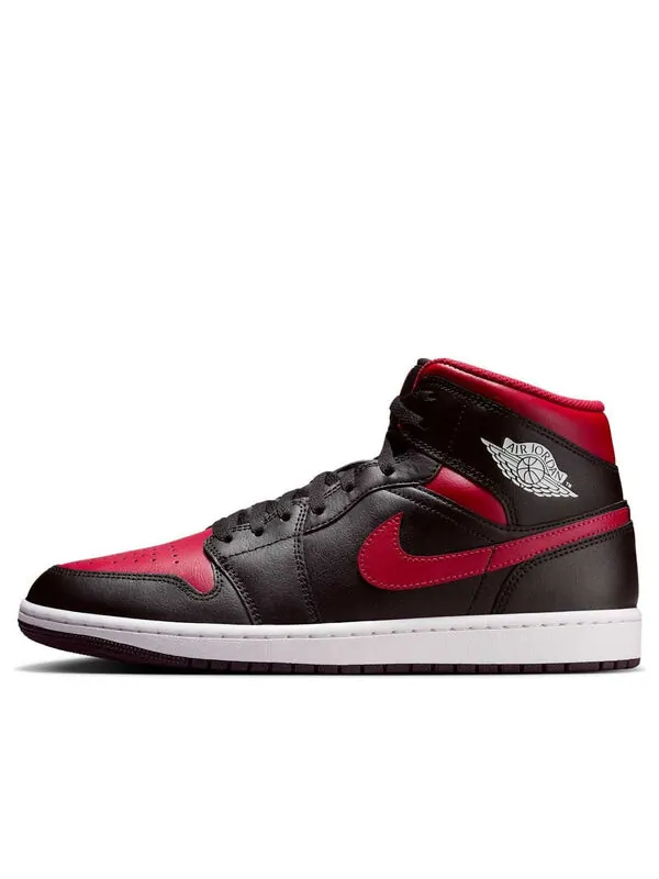 Кроссовки 1 mid 'bred' Air Jordan — изображение 1 из 4, черный/красный