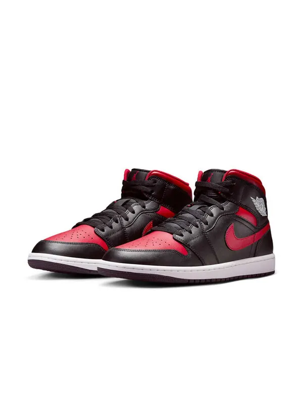 Кроссовки 1 mid 'bred' Air Jordan — изображение 3 из 4, черный/красный