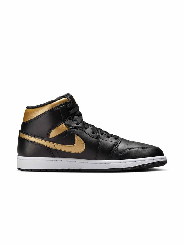 Кроссовки 1 mid 'black metallic gold' Air Jordan — изображение 2 из 4
