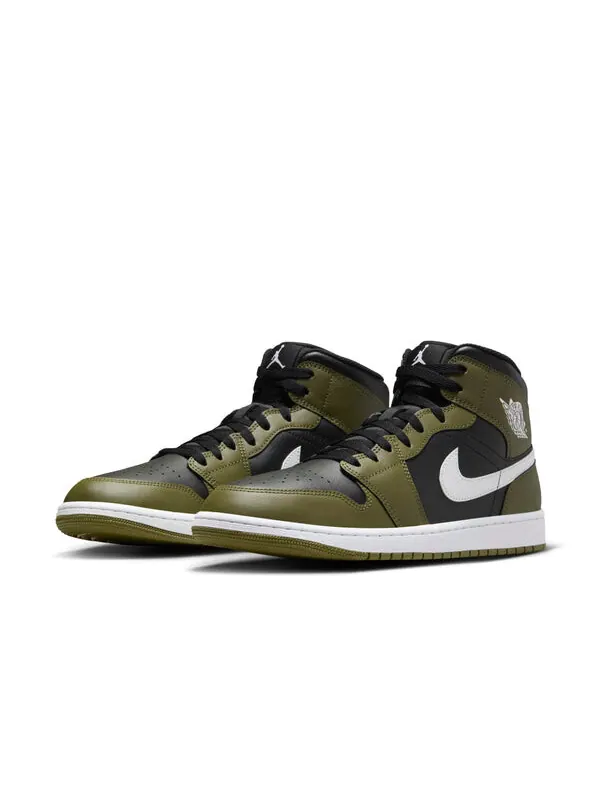 Кроссовки 1 средние Air Jordan — изображение 3 из 4, черный/оливковый//белый