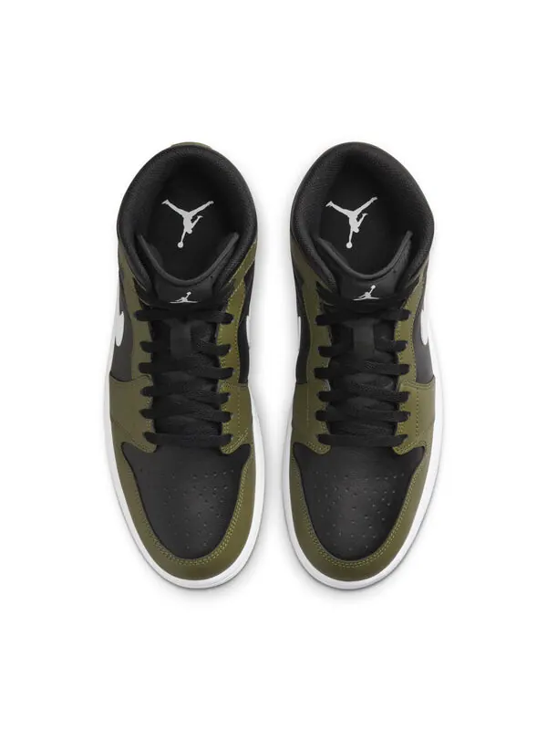 Кроссовки 1 средние Air Jordan — изображение 4 из 4, черный/оливковый//белый