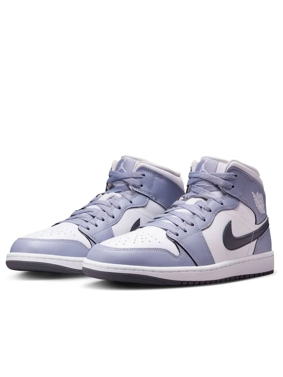 Кроссовки Air Jordan 1 Mid 'Dark Blue Grey Indigo Haze' — изображение 3 из 6, фиолетовый