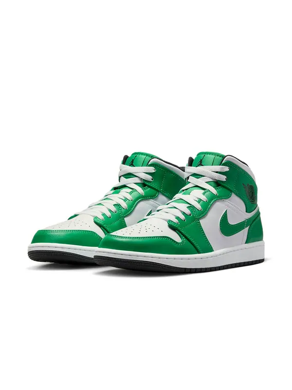 Кроссовки 1 mid 'lucky green' Air Jordan — изображение 2 из 4, зеленый/черный/белый