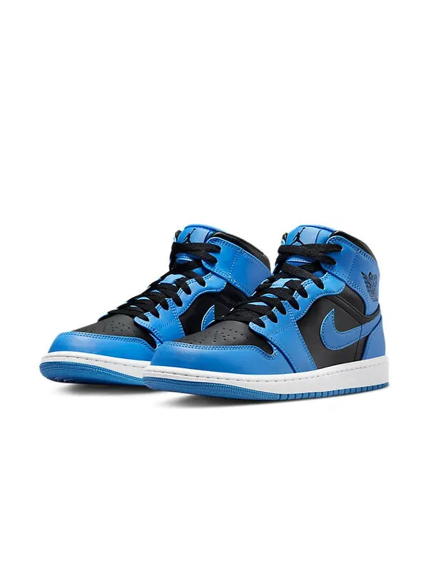 Кроссовки Air Jordan 1 Mid 'University Blue Black' — изображение 2 из 4, синий/черный