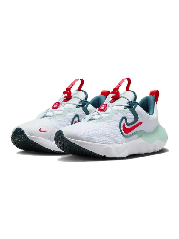 Кроссовки (GS) Nike Run Flow Running Shoes 'White Jade Ice Red' — изображение 3 из 4, белый///красный