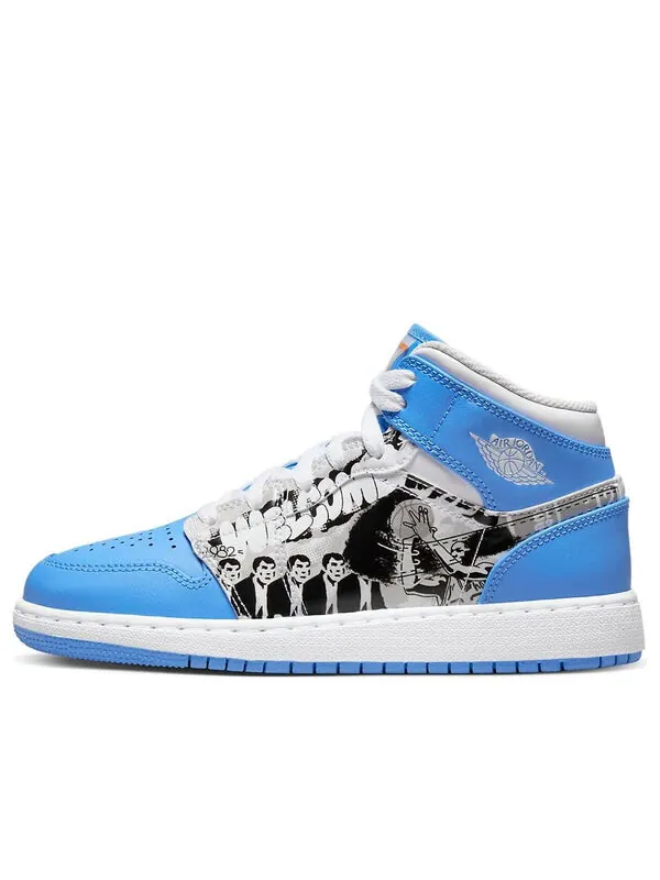 Кроссовки 1 средние Air Jordan — изображение 1 из 4, белый//синий