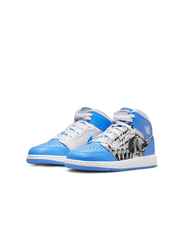Кроссовки 1 средние Air Jordan — изображение 3 из 4, белый//синий