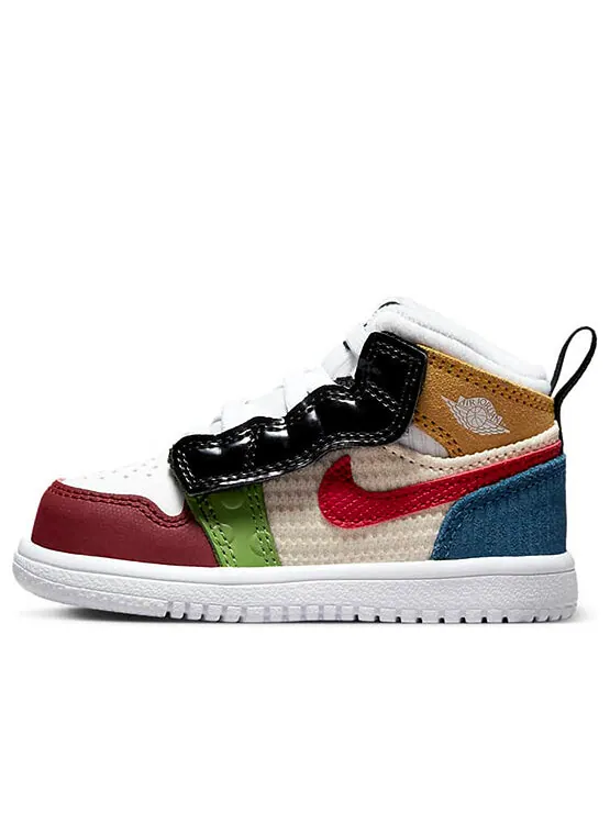 Кроссовки (TD) Air Jordan 1 Mid ALT SE 'Pearl White Gym Red' — изображение 1 из 4, белый, красный