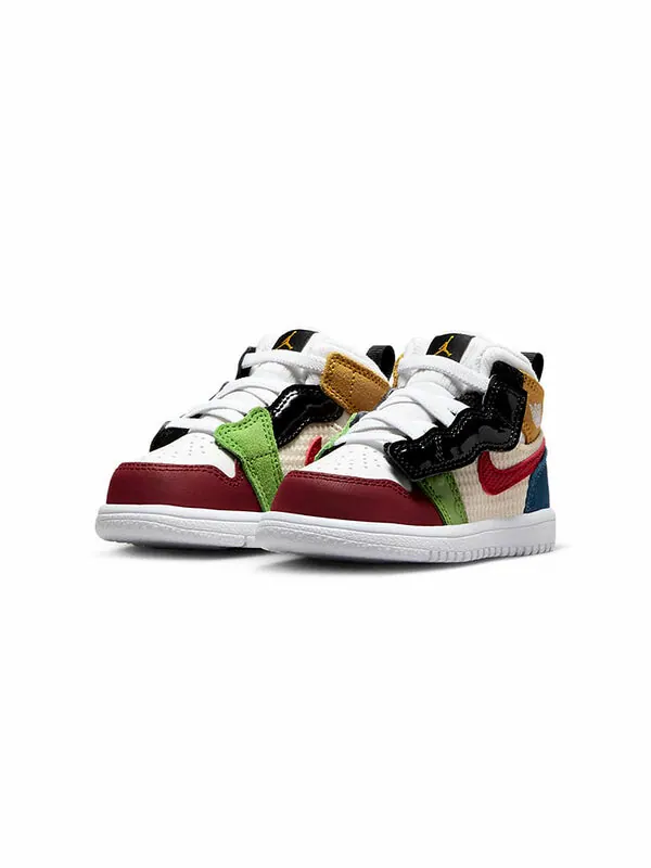Кроссовки (TD) Air Jordan 1 Mid ALT SE 'Pearl White Gym Red' — изображение 3 из 4, белый, красный