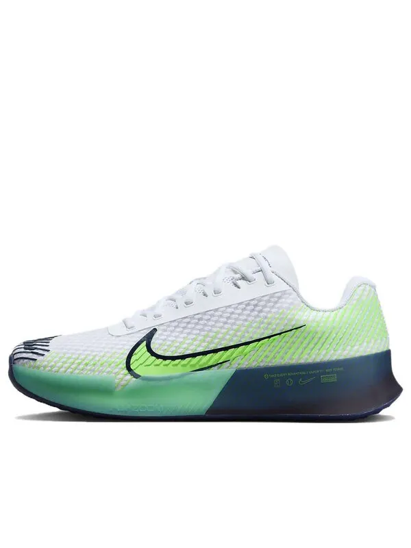 Кроссовки Nike Zoom Vapor 11 HC 'White Green Strike Navy' — изображение 1 из 4, зеленый
