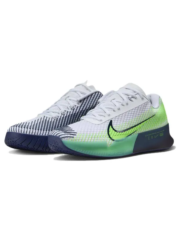 Кроссовки Nike Zoom Vapor 11 HC 'White Green Strike Navy' — изображение 3 из 4, зеленый
