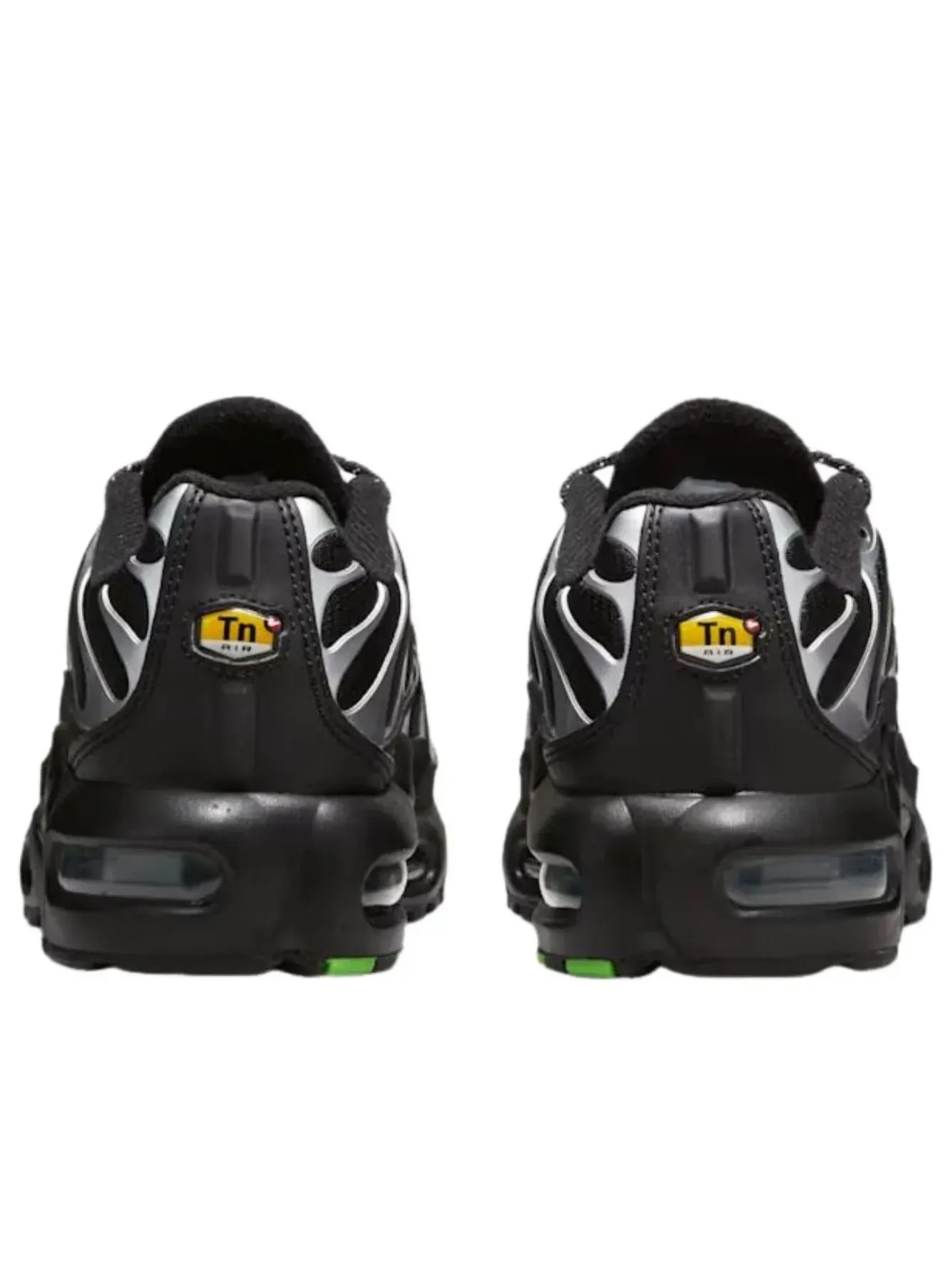 Кроссовки (GS) Nike Air Max Plus 'Black Green Strike Metallic Silver' — изображение 4 из 6, черный